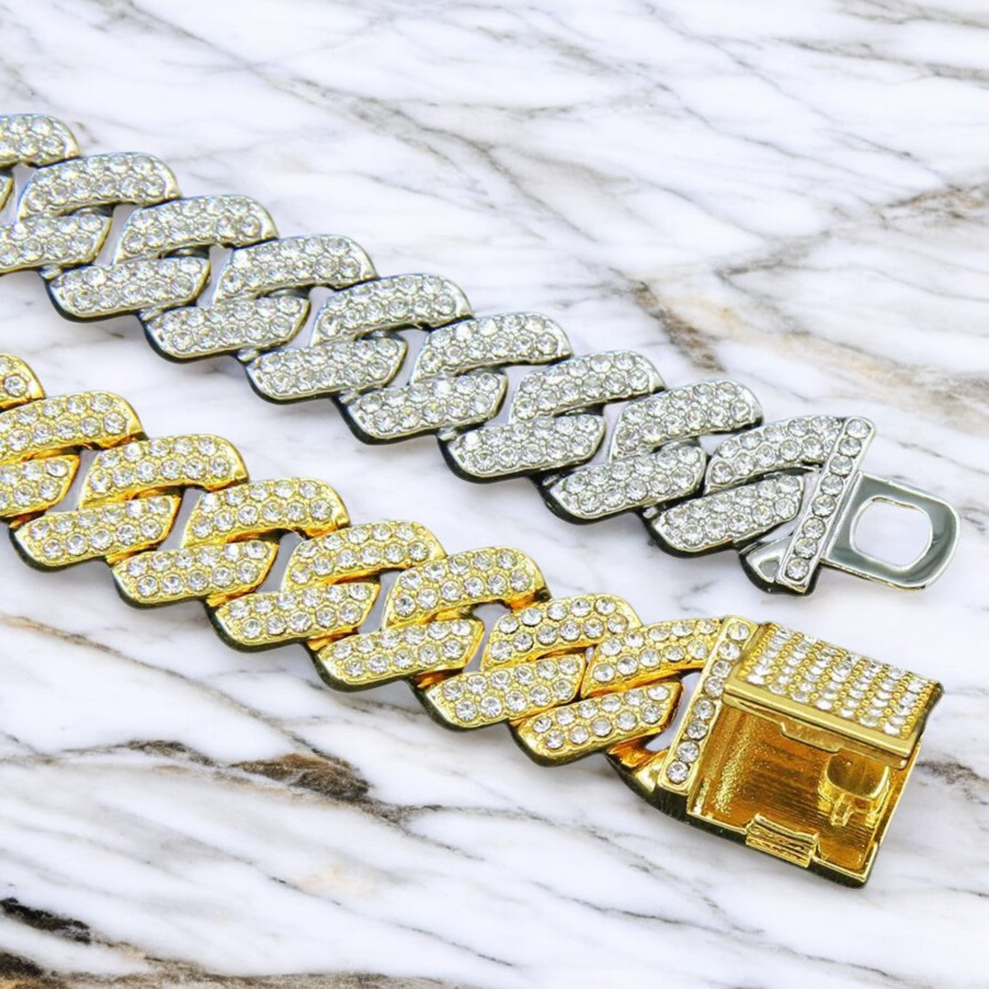 Iced Out Cuban Link Chain 2 Row Miami Necklace